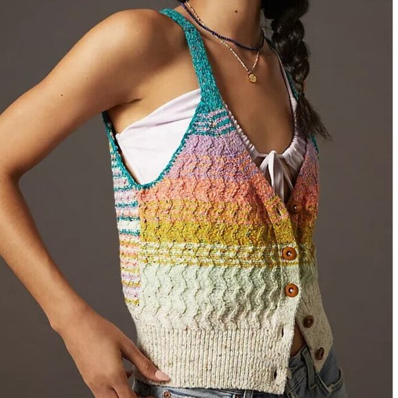 Anthropologie Tops - NWT Pilcro Anthropologie Multi-Color Sweater tank Size Small